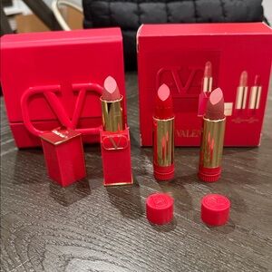 Valentino Rosso Couture Lipstick Set in Red and Gold- New Limited Edition